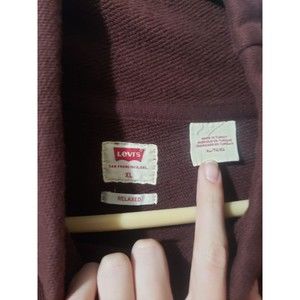 Rare VTG Brown Levis Sweatshirt w/ Kangaroo Zipper Pocket